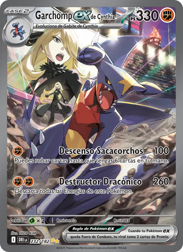 Garchomp ex de Cynthia from Rivales Predestinados Spanish (LATAM) Pokemon card