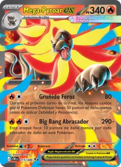 Carta Mega-Pyroar ex (Caos Creciente)