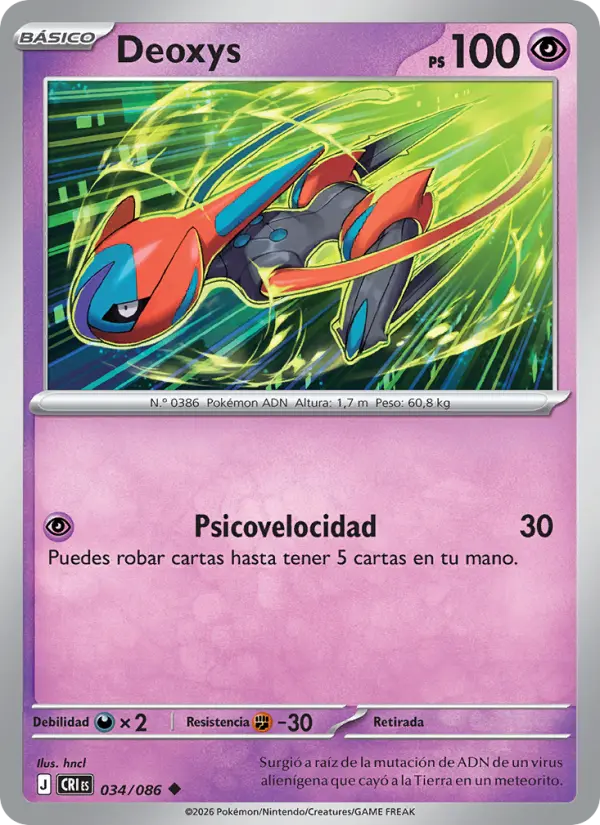 Deoxys Pokemon card