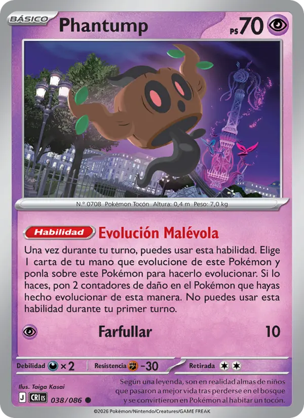 Phantump Pokemon card