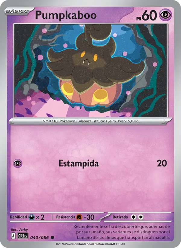 Pumpkaboo Pokemon card