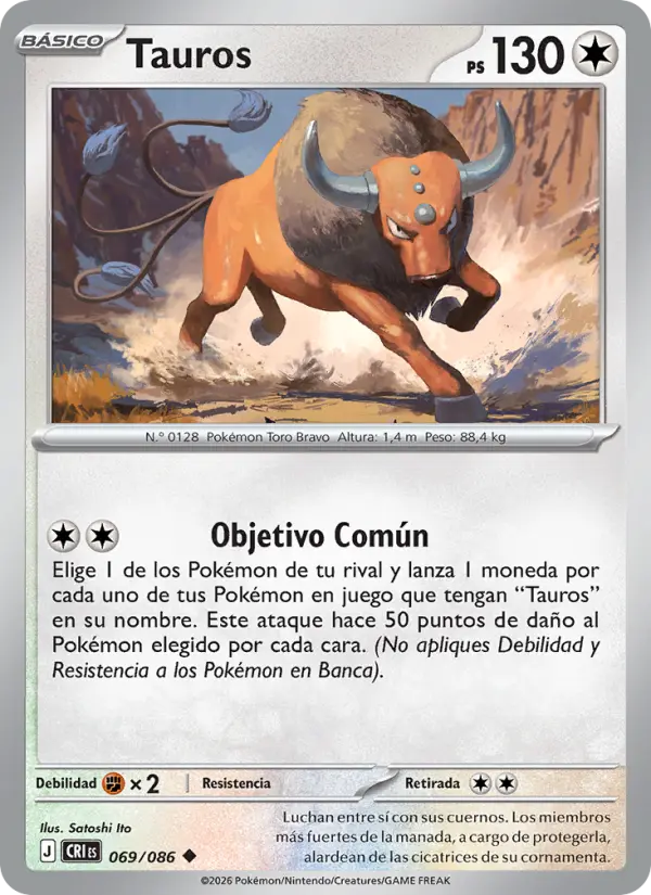Tauros Pokemon card