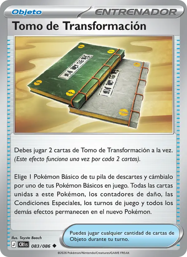 Tomo de Transformación Pokemon card