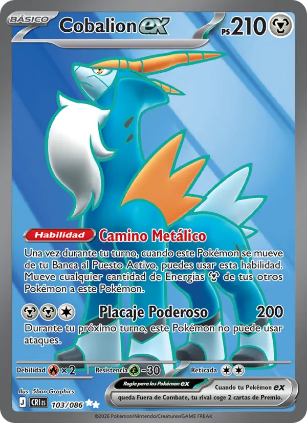 Cobalion ex Pokemon card