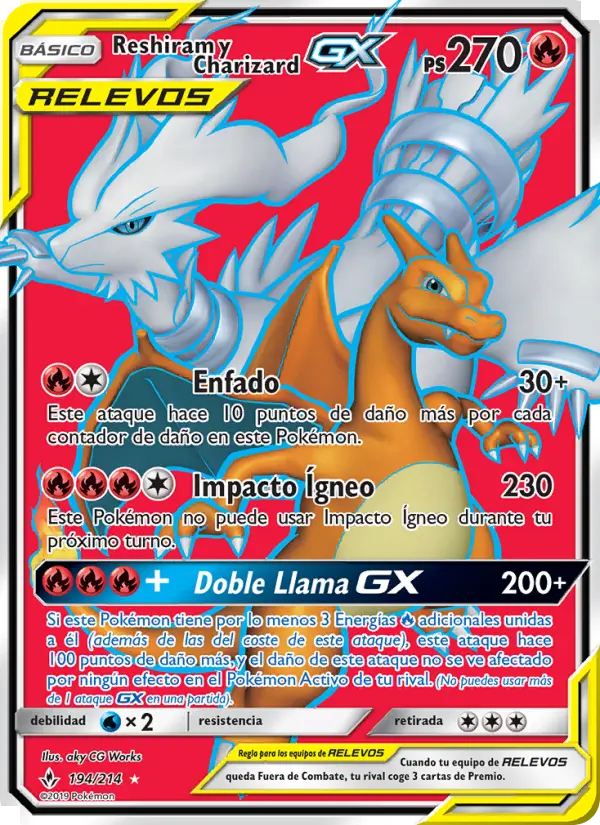 Reshiram y Charizard GX