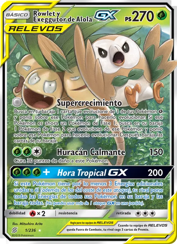 Rowlet y Exeggutor de Alola GX
