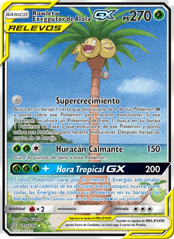 Rowlet y Exeggutor de Alola GX