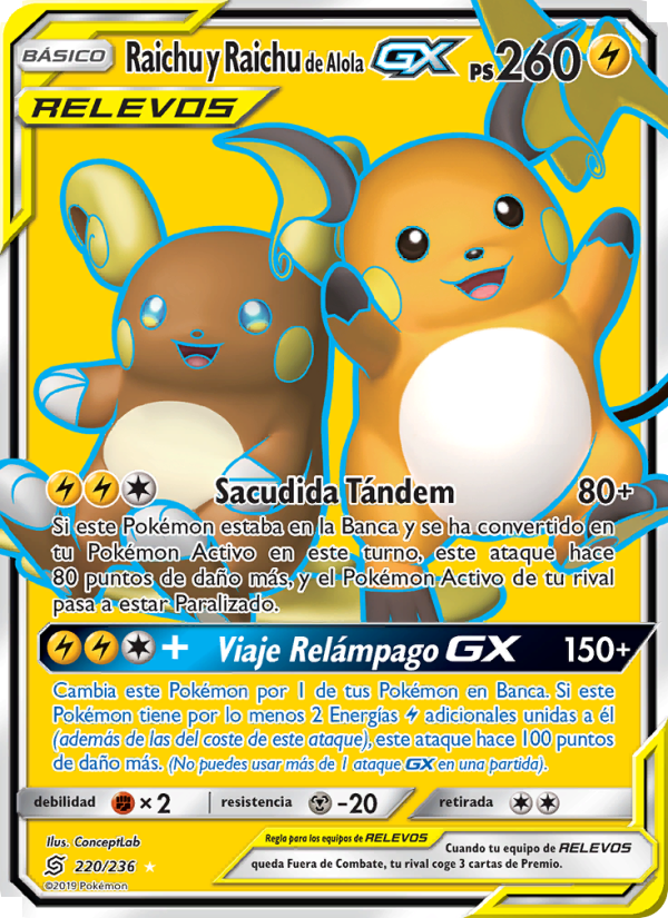 Raichu y Raichu de Alola GX