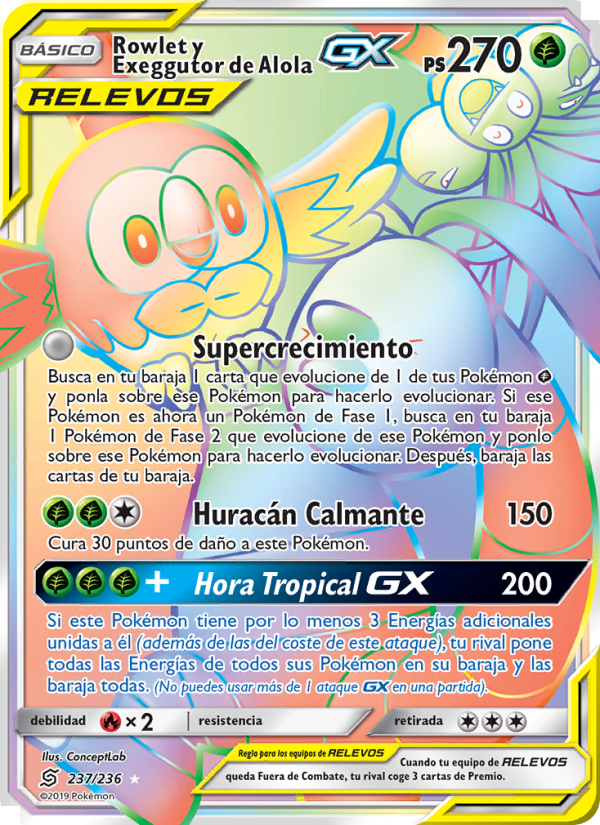 Rowlet y Exeggutor de Alola GX