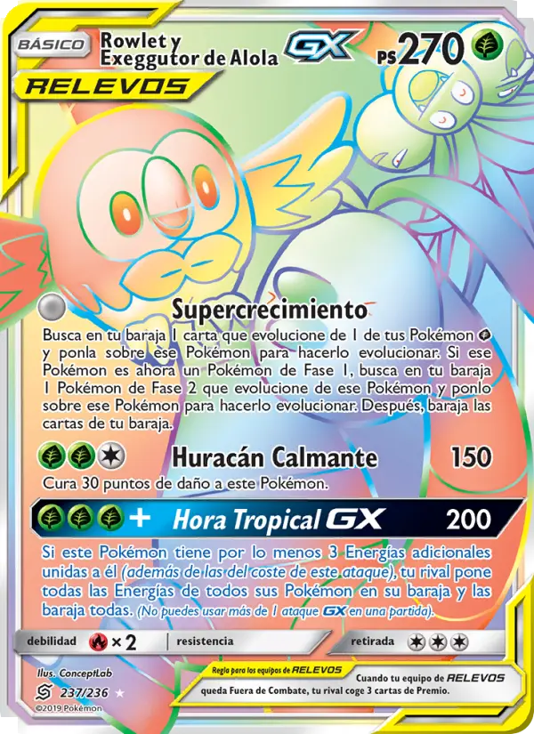 Rowlet y Exeggutor de Alola GX