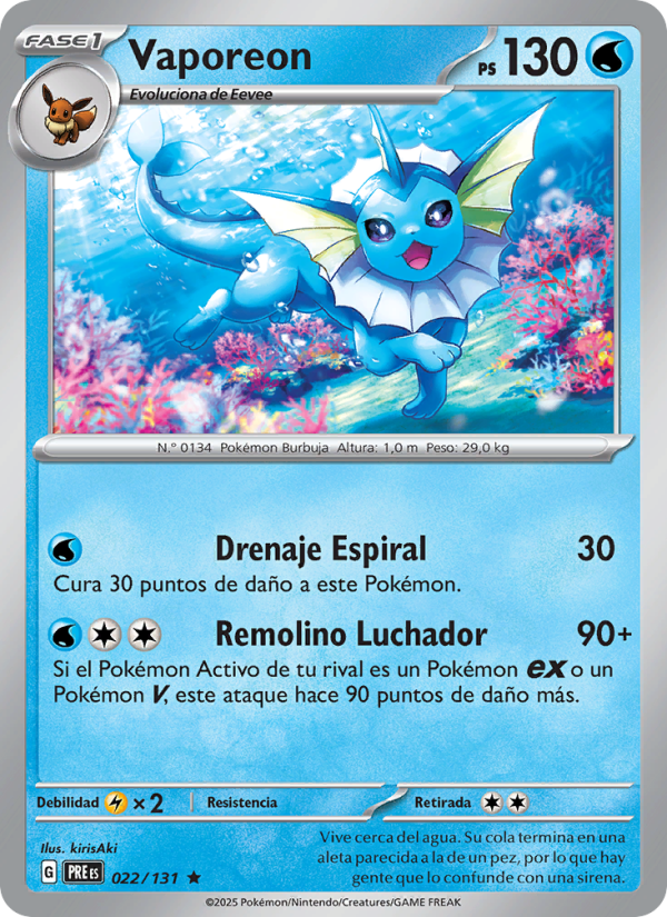 Vaporeon from Evoluciones Prismáticas