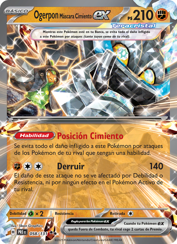 Ogerpon Máscara Cimiento ex from Evoluciones Prismáticas