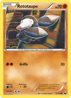 Photo carte Pokemon Rototaupe Explorateurs Obscurs 55/108