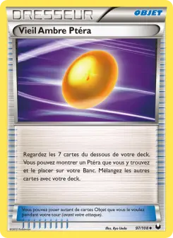 Photo carte Pokemon Vieil Ambre Ptéra Explorateurs Obscurs 97/108