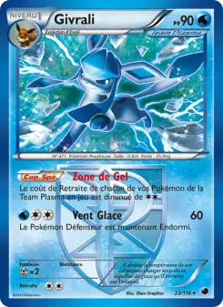 Photo carte Pokemon Givrali Glaciation Plasma 23/116
