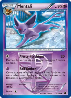 Photo carte Pokemon Mentali Glaciation Plasma 48/116