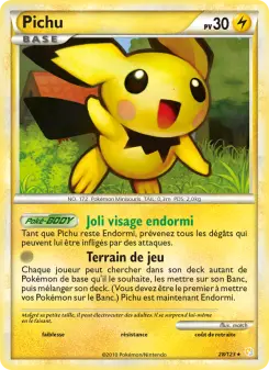 Photo carte Pokemon Pichu HeartGold SoulSilver 28/123