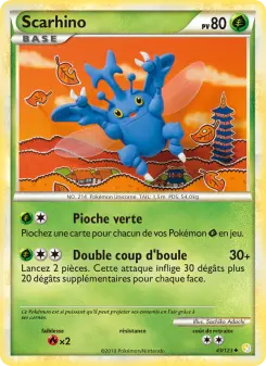 Photo carte Pokemon Scarhino HeartGold SoulSilver 43/123
