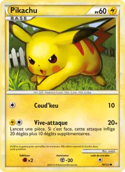 Photo carte Pokemon Pikachu HeartGold SoulSilver 78/123