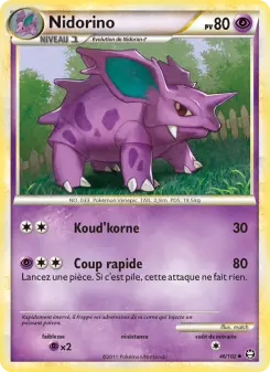 Photo carte Pokemon Nidorino Triomphant 46/102