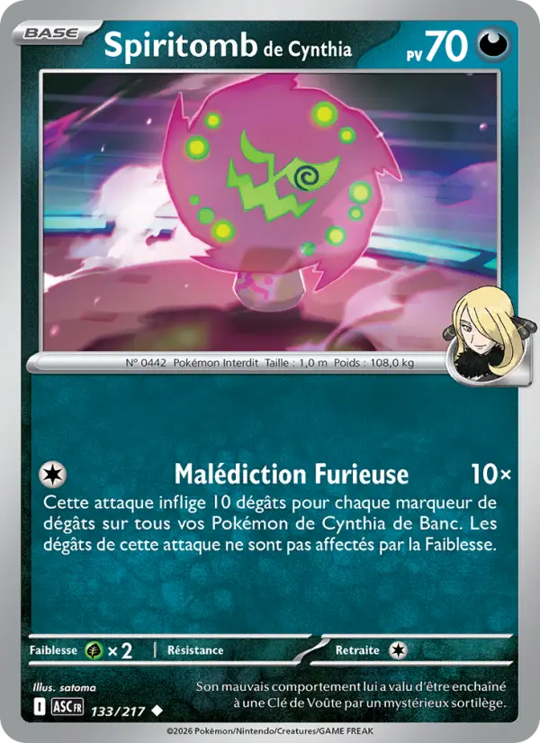 Spiritomb de Cynthia card image