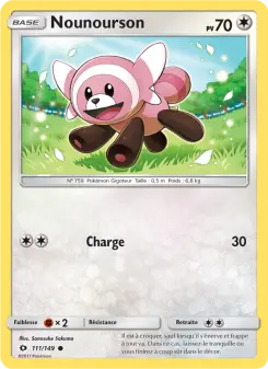 Photo carte Pokemon Nounourson Soleil et Lune 111/149