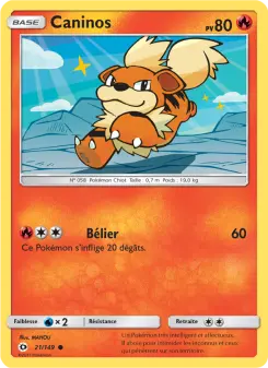 Photo carte Pokemon Caninos Soleil et Lune 21/149