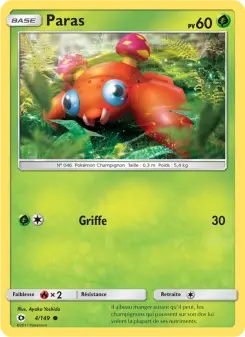 Photo carte Pokemon Paras Soleil et Lune 4/149