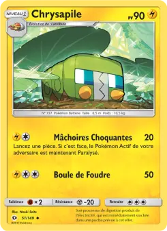 Photo carte Pokemon Chrysapile Soleil et Lune 51/149