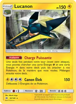 Photo carte Pokemon Lucanon Soleil et Lune 52/149