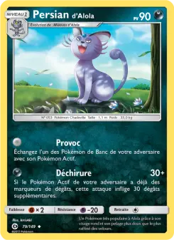 Photo carte Pokemon Persian d’Alola Soleil et Lune 79/149