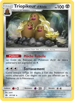 Photo carte Pokemon Triopikeur d’Alola Soleil et Lune 87/149