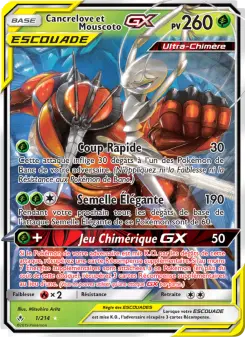 Carte Pokémon Cancrelove et Mouscoto GX
