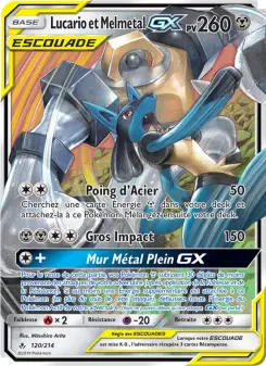 Carte Pokémon Lucario et Melmetal GX