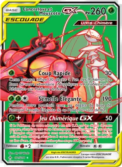 Carte Pokémon Cancrelove et Mouscoto GX