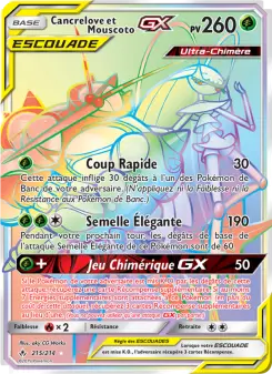 Carte Pokémon Cancrelove et Mouscoto GX