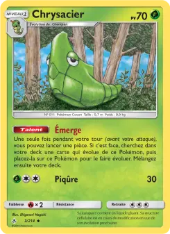Photo carte Pokemon Chrysacier Alliance Infaillible 3/214