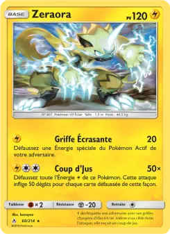 Photo carte Pokemon Zeraora Alliance Infaillible 60/214