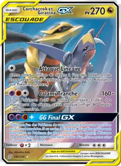 Carte Pokémon Carchacrok et Giratina GX