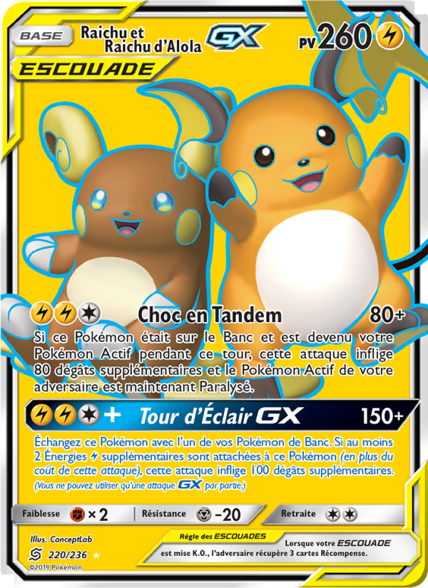 Raichu et Raichu d’Alola GX