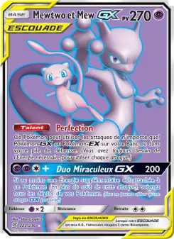 Carte Pokémon Mewtwo et Mew GX