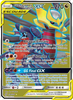 Carte Pokémon Carchacrok et Giratina GX
