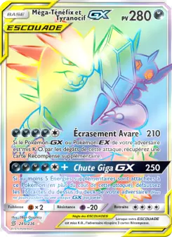 Carte Pokémon Méga-Ténéfix et Tyranocif GX
