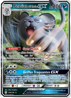 Carte Pokémon Persian d’Alola GX