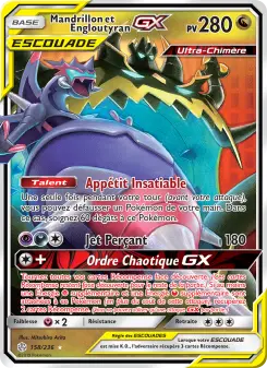 Carte Pokémon Mandrillon et Engloutyran GX