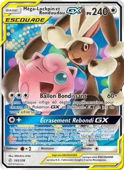 Photo carte Pokemon Méga-Lockpin et Rondoudou GX Éclipse Cosmique 165/236
