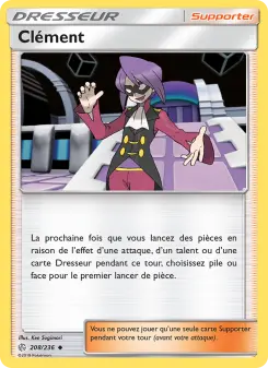 Photo carte Pokemon Clément Éclipse Cosmique 208/236