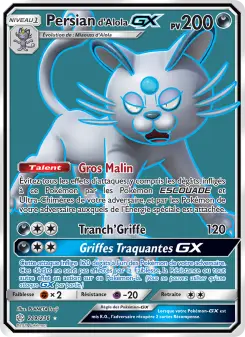 Photo carte Pokemon Persian d’Alola GX Éclipse Cosmique 219/236