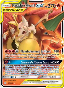 Carte Pokémon Dracaufeu et Roussil GX