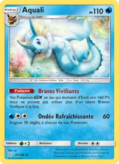 Photo carte Pokemon Aquali Éclipse Cosmique 42/236